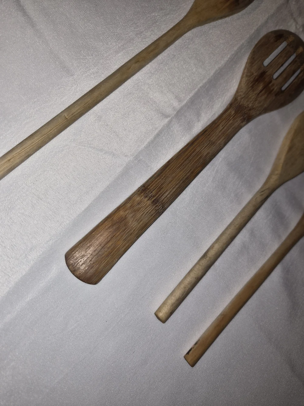 Set of 4 Wooden Cooking Spoons - Natural Wood
